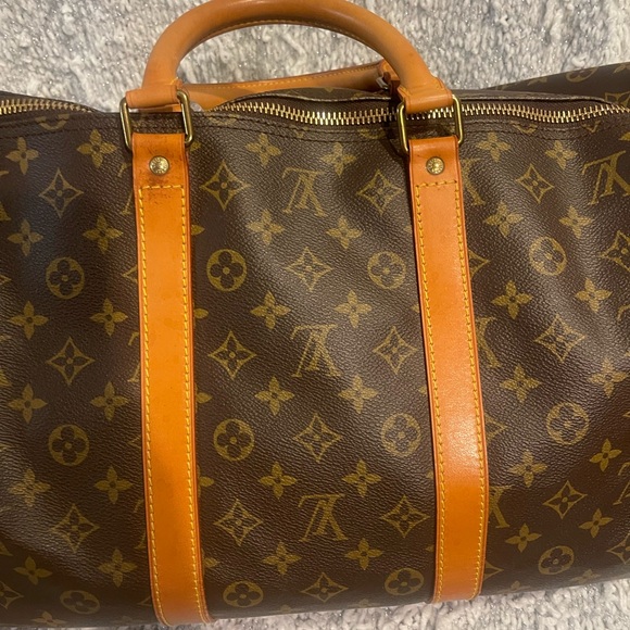 Authentic Louis Vuitton LV BOSTON BAG Keepall 55 Monogram Pre love LV - Picture 10 of 16